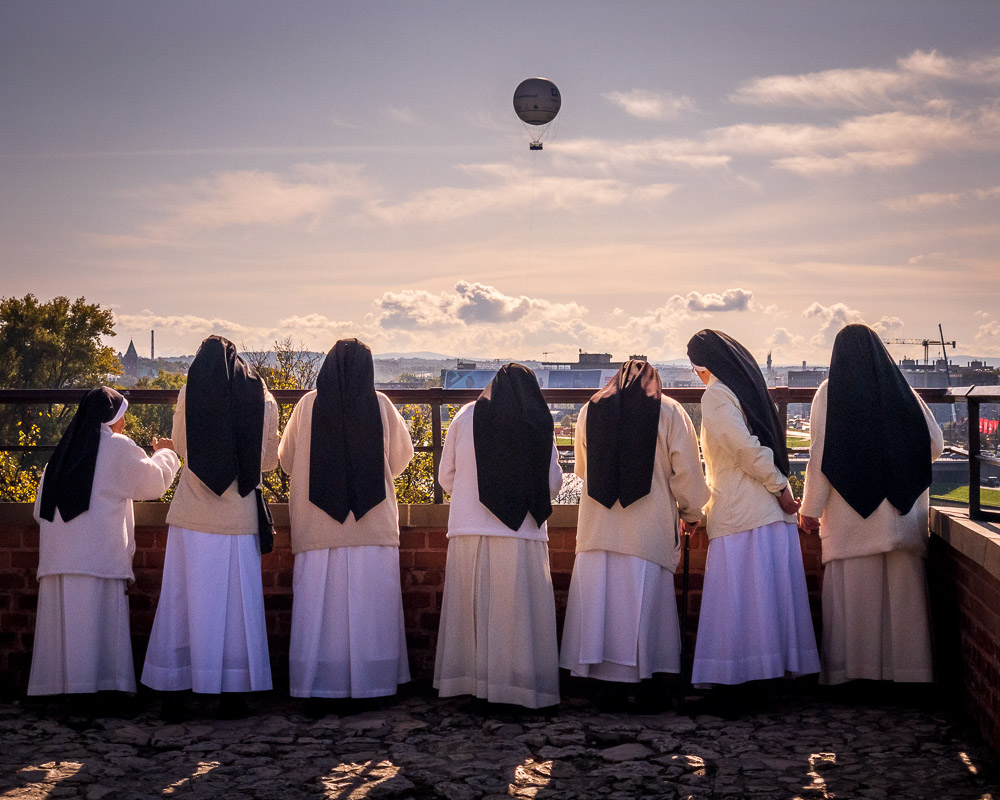 Group of nuns enjoying the view from Wawel Hill